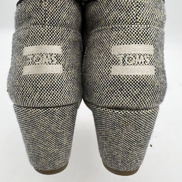 Toms 690515 Gray Gold Metallic Linen Desert Wedge Ankle Boots/Booties Size 7.5 - Picture 4 of 6
